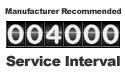 Manufacturer Recommended Service Interval